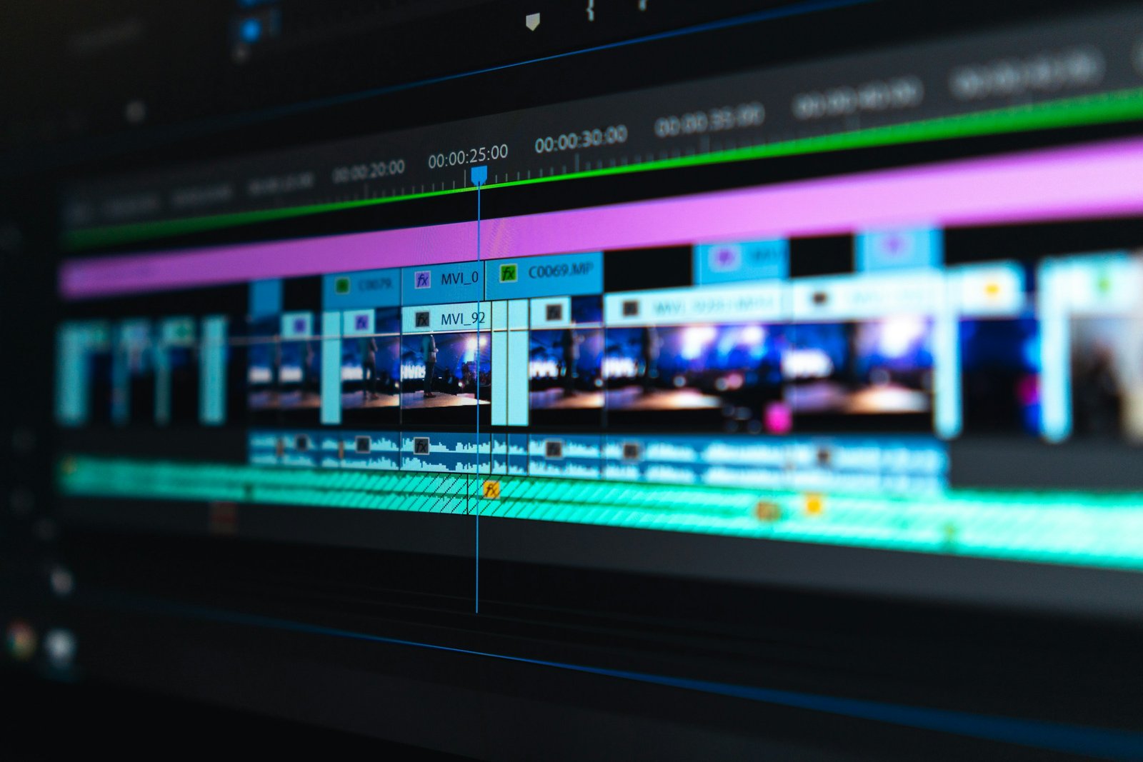 Video kurgu programında zaman çizelgesi